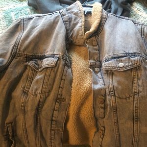 Fur coat jean jacket